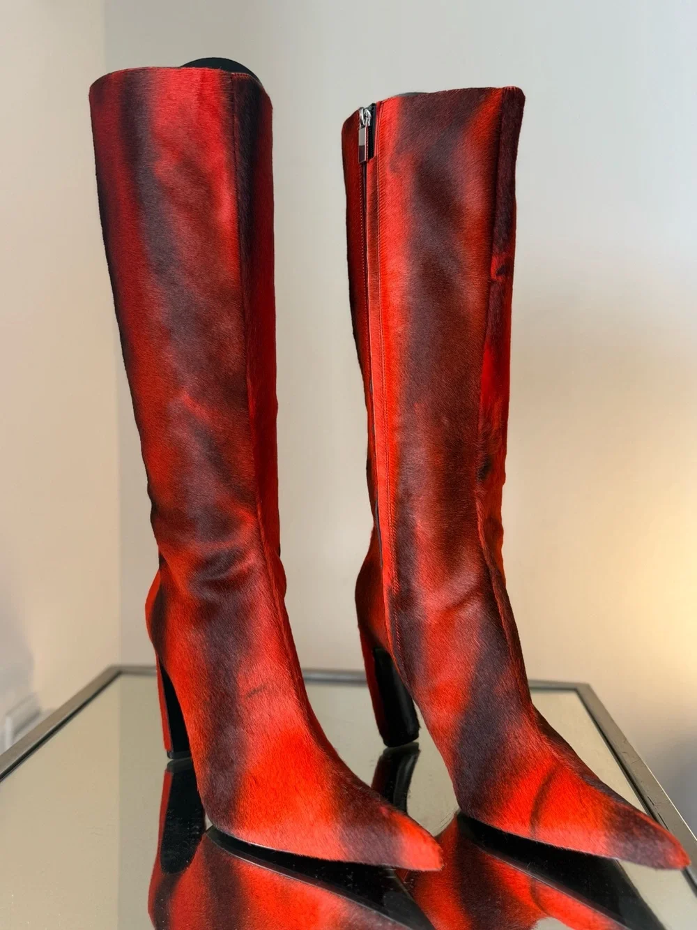 New Tory Burch TALL PRINTED CALF HAIR BOOT 40 $1,665